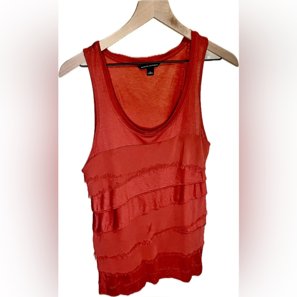 Banana Republic Vibrant Orange Layered Tank Top